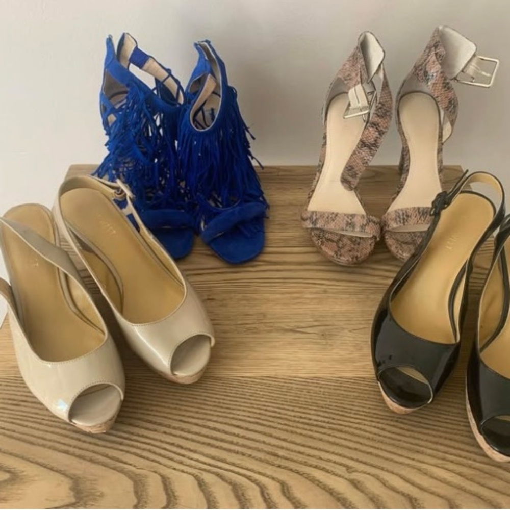 Nine West Women's Heels - Black, Cream, Blue, Snake Print